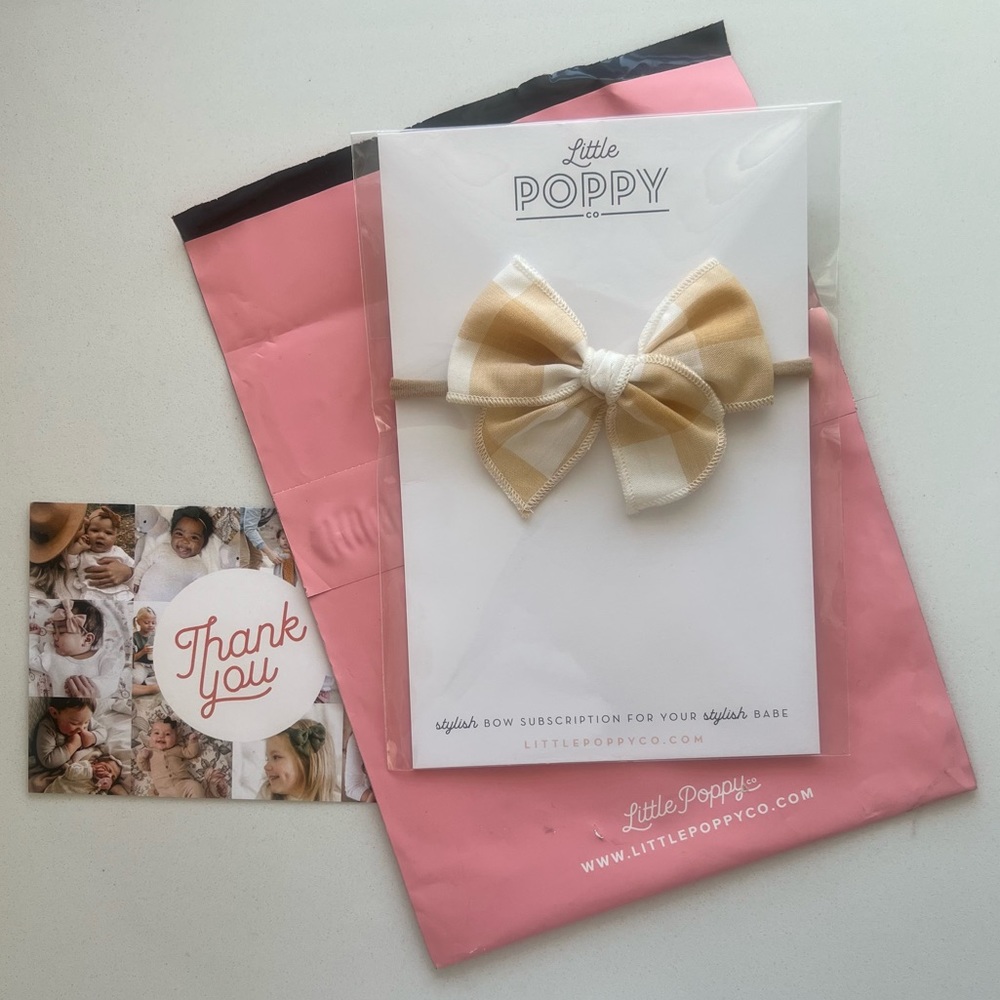 NIP Little Poppy Co Gingham Bow